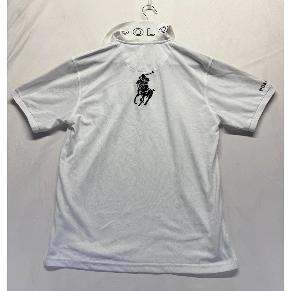 Polo Ralph Lauren Polo Shirt Mens Large White Pony Logo Cotton Golf Tennis